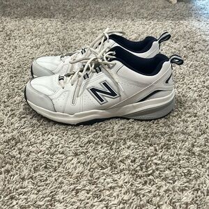 New Balance Men's White and Navy Athletic Sneakers
